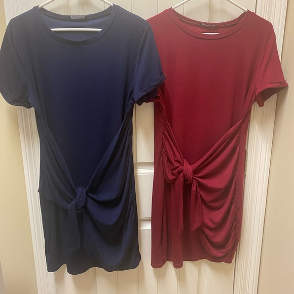 Dresses & Skirts - 👗 Side Tie Ruched Dress-Size L-Body Con fit